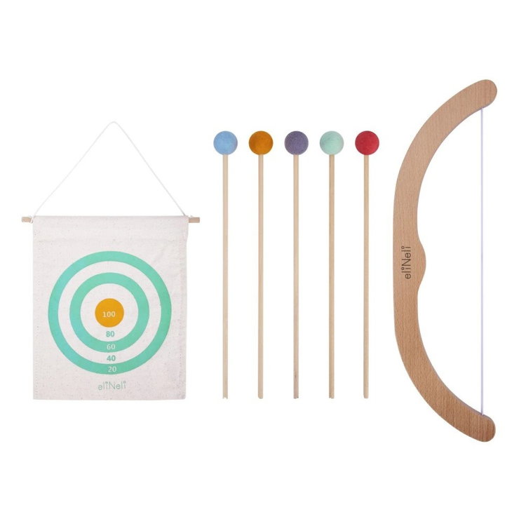 Дървен лък със стрели и мишена