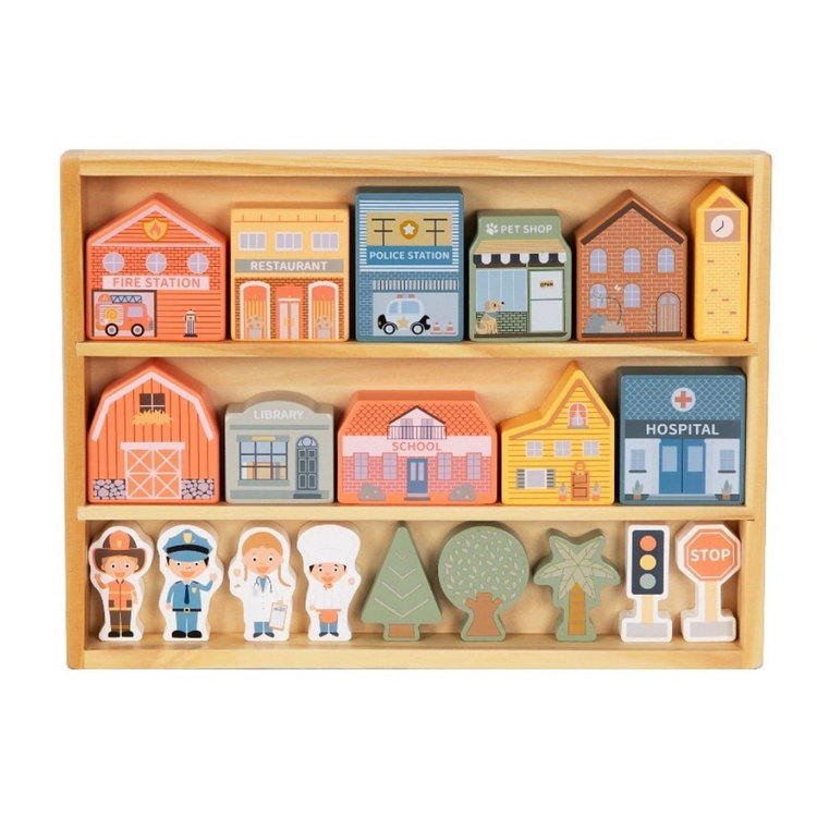 Дървен конструктор с фигури, Град