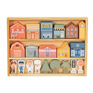 Дървен конструктор с фигури, Град