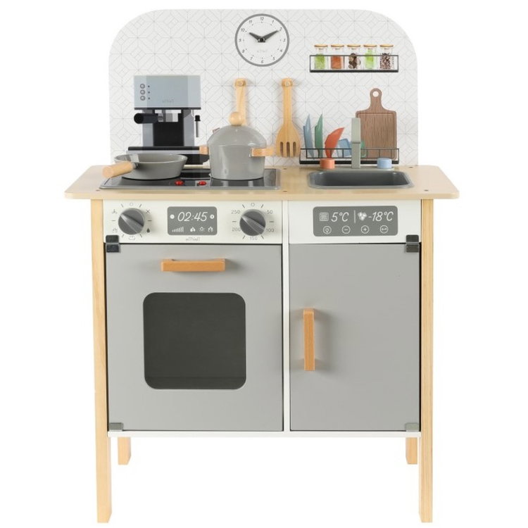 Детска дървена кухня с аксесоари Класик + комплект за готвач