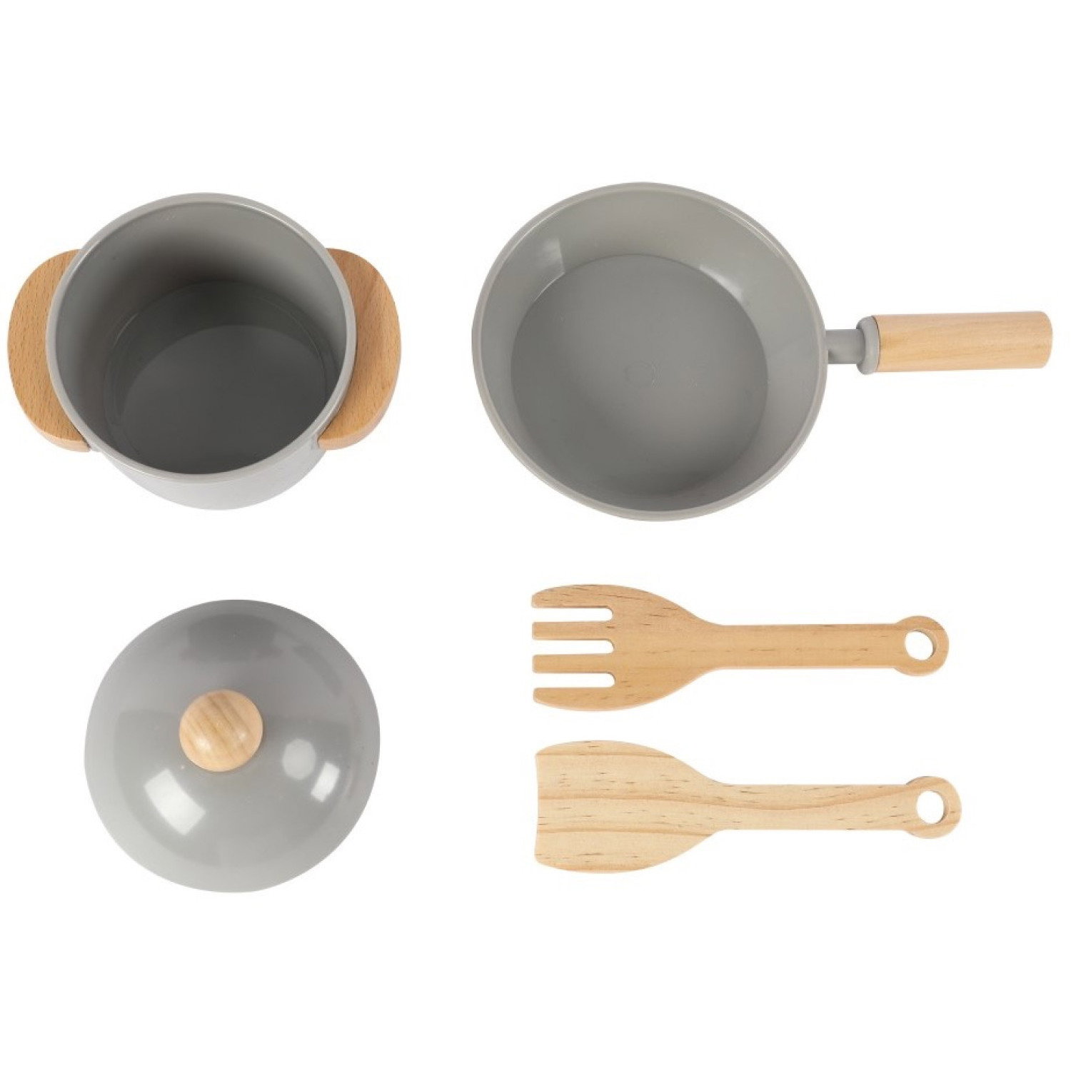 Детска дървена кухня с аксесоари Класик + комплект за готвач