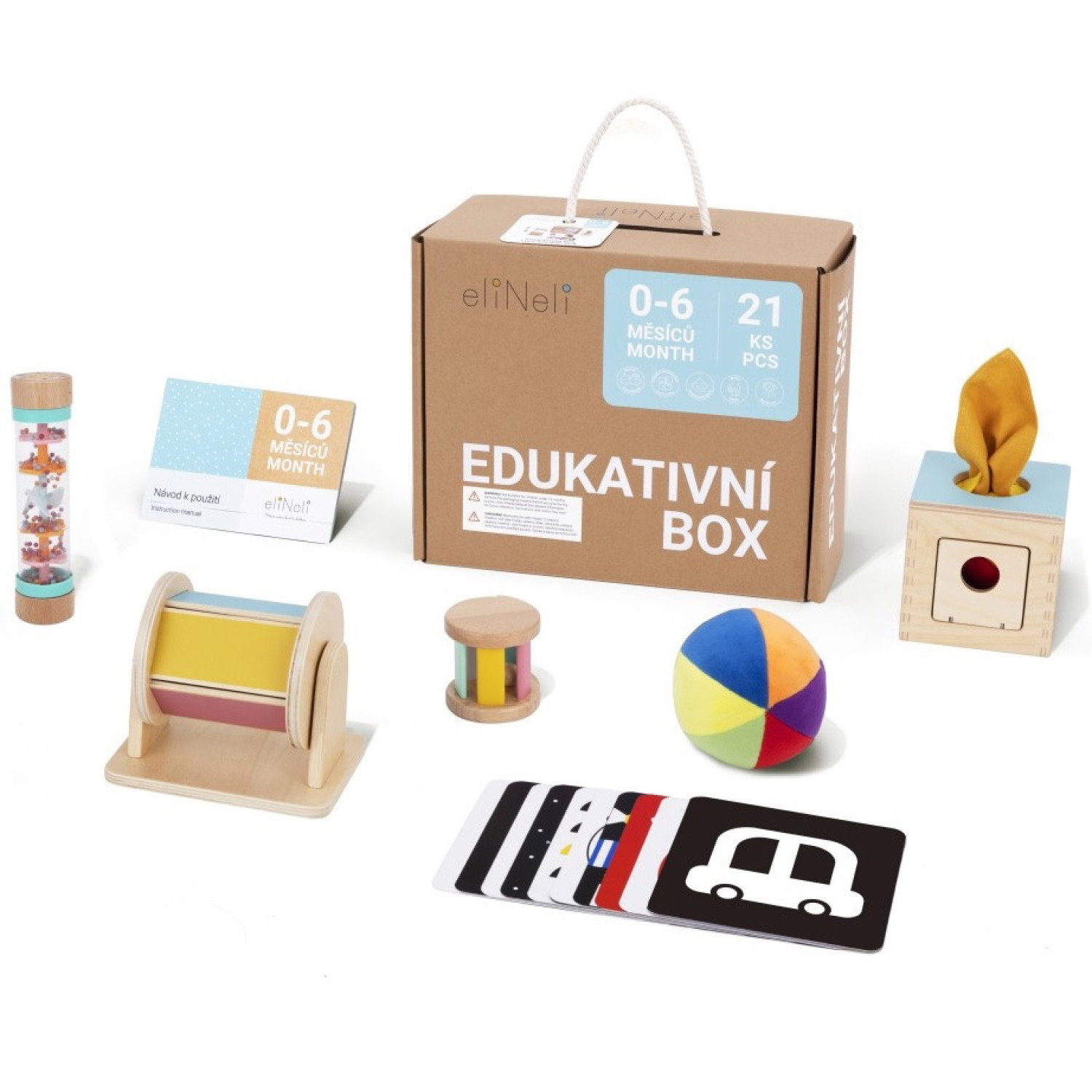 Образователна Монтесори кутия за бебета 0-6 месеца