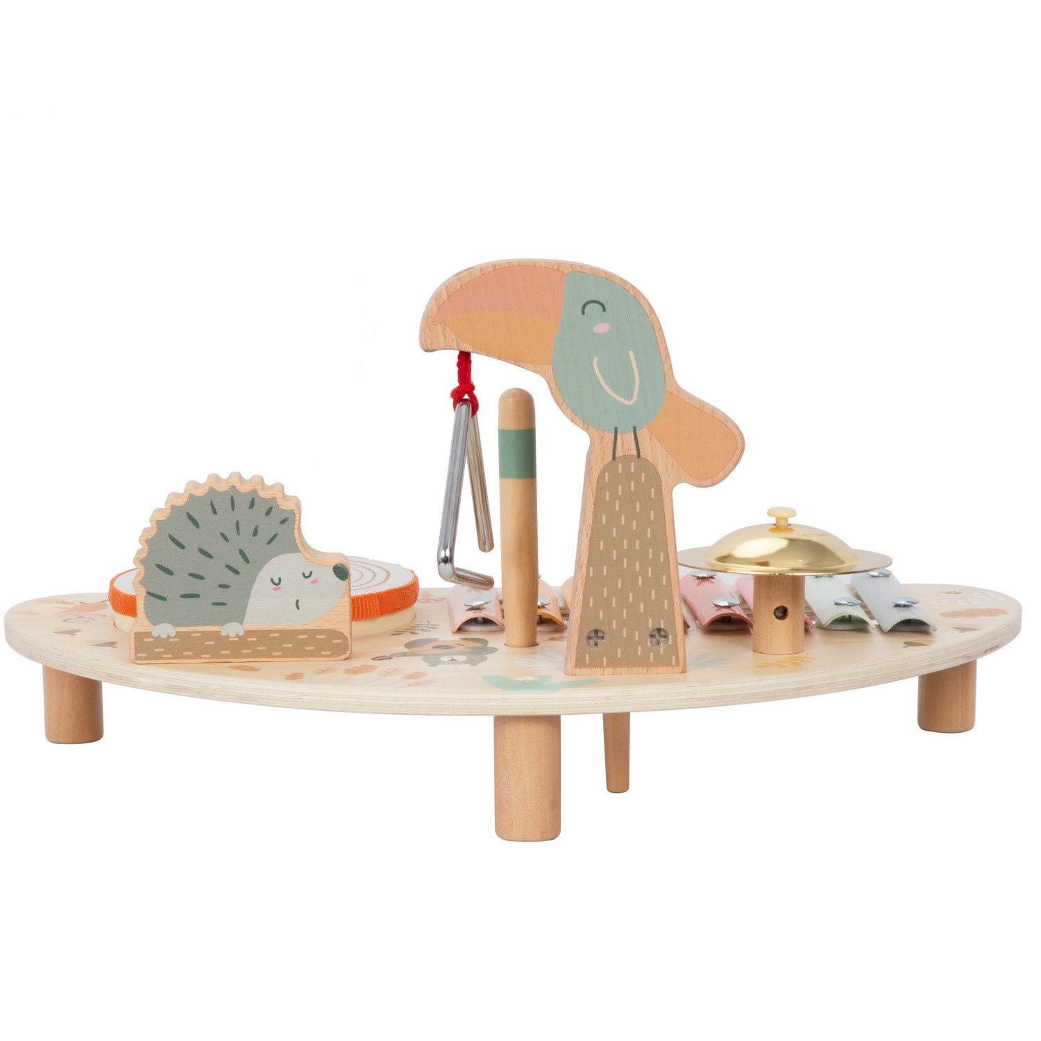 Дървена музикална маса Животни