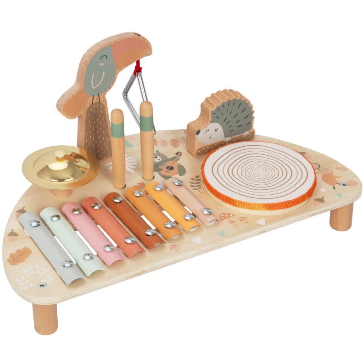 Дървена музикална маса Животни