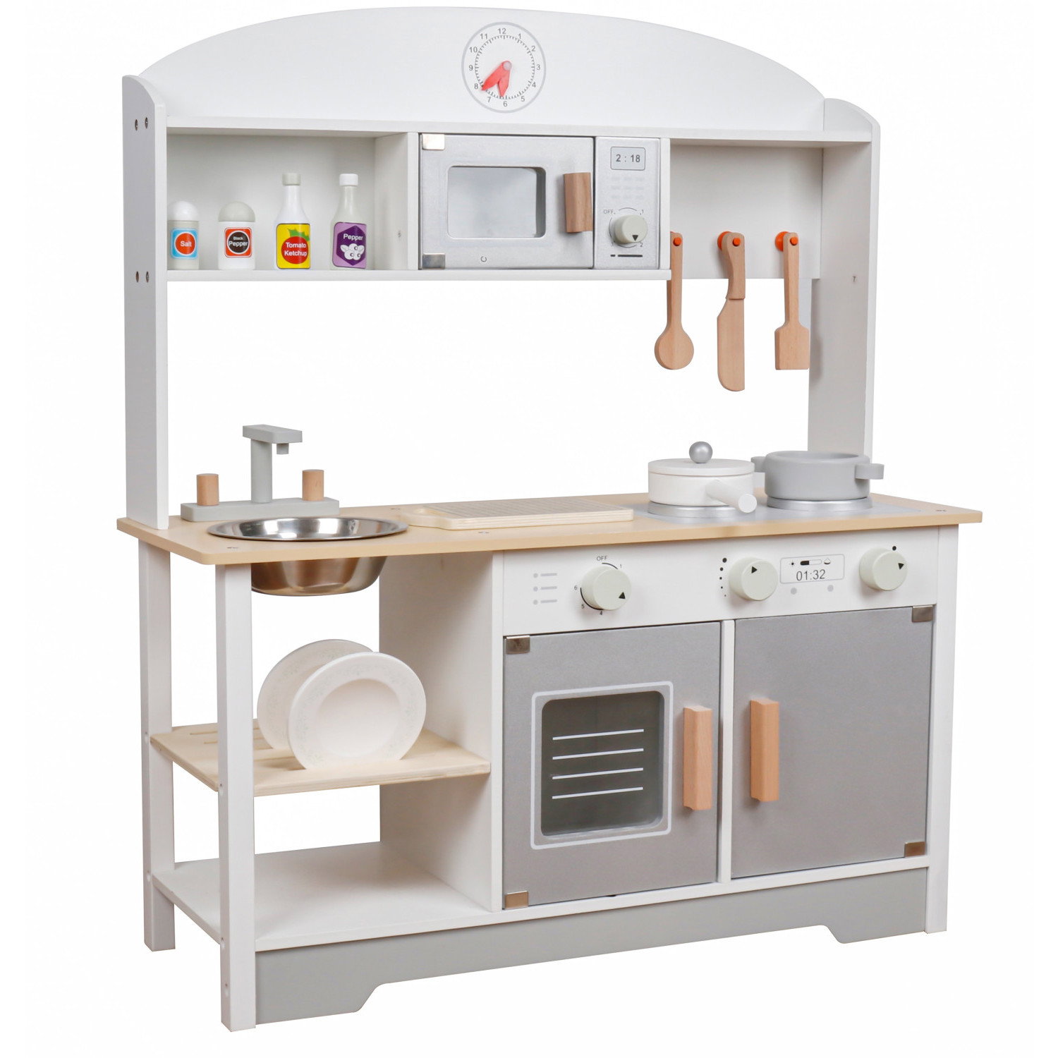 Детска дървена кухня с аксесоари Ели