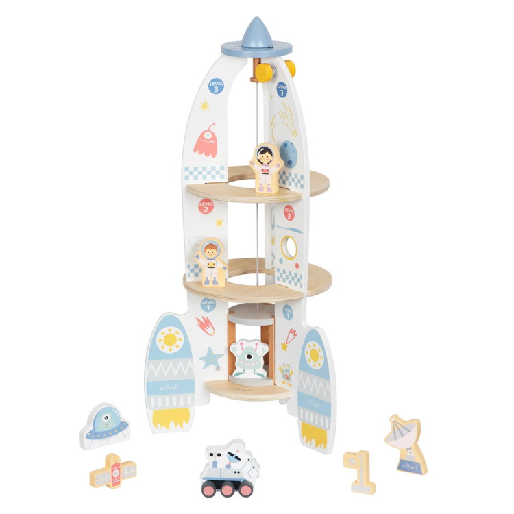 Дървена ракета с асансьор и аксесоари