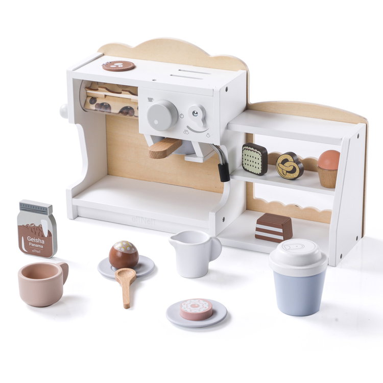 Дървена кафе машина и магазин