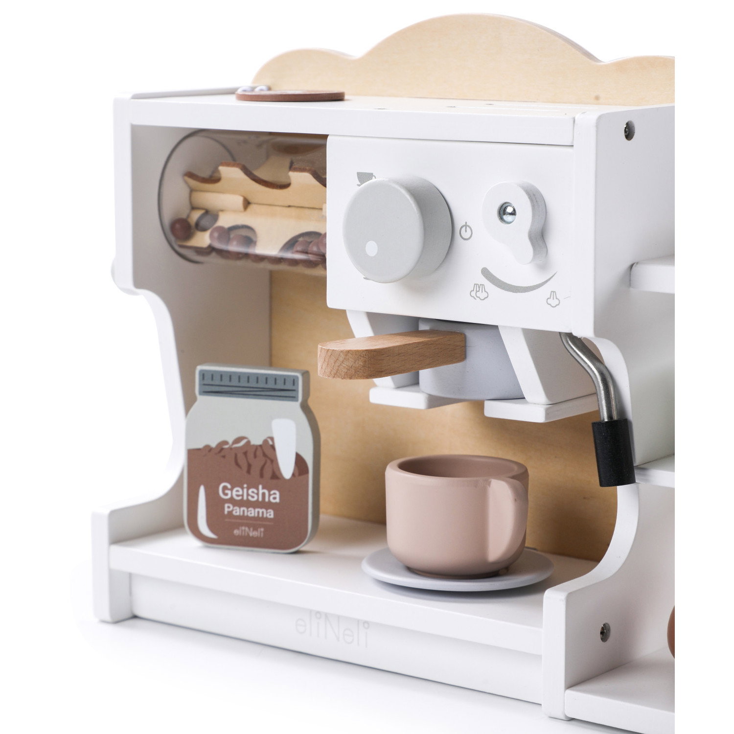 Дървена кафе машина и магазин