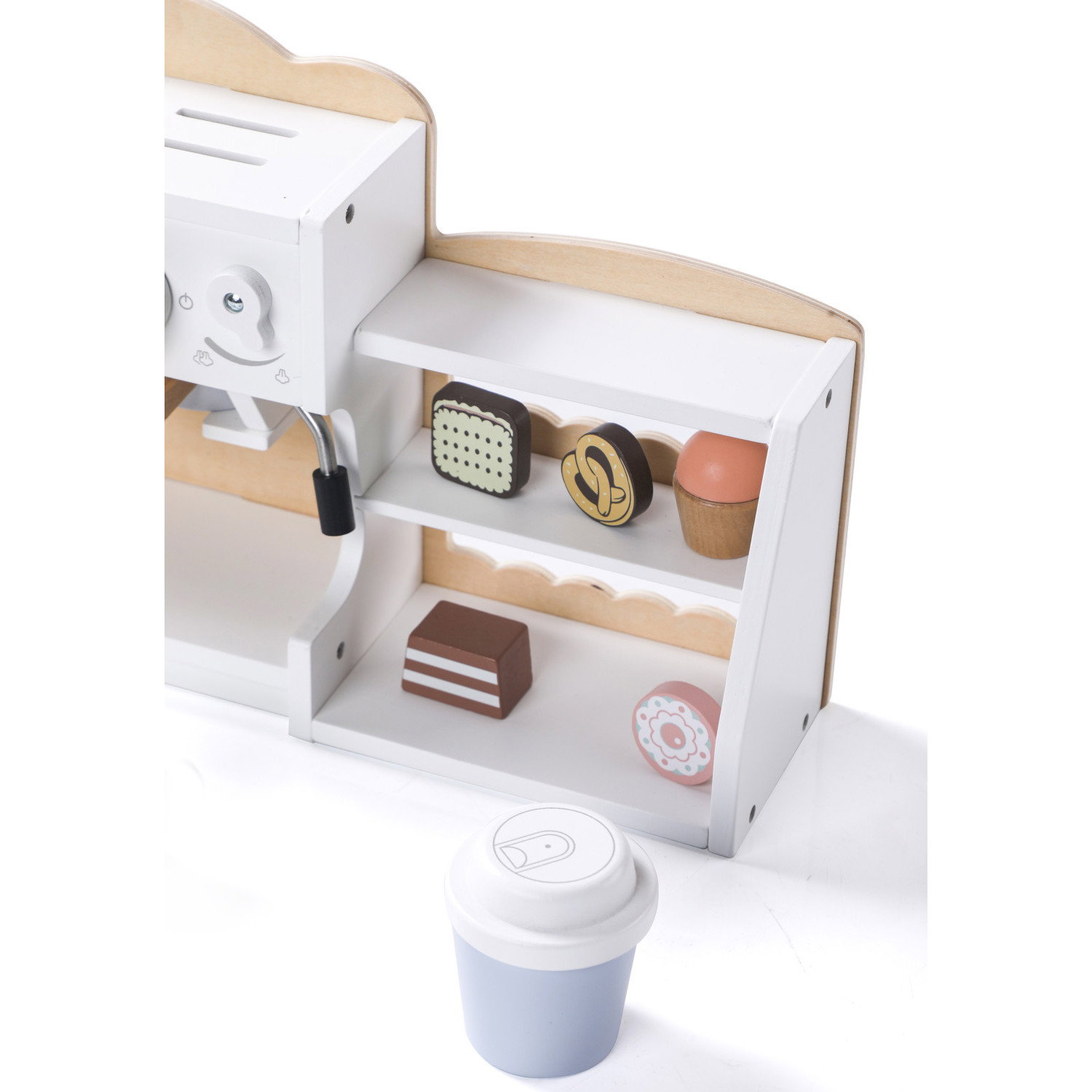 Дървена кафе машина и магазин