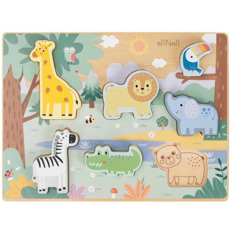 Дървен пъзел Зоопарк