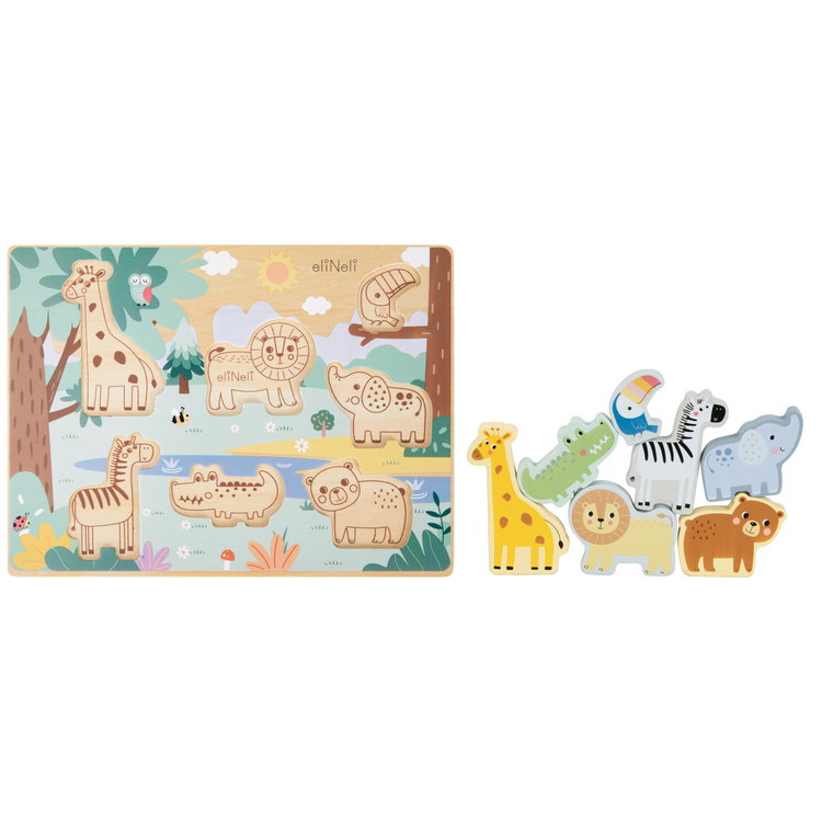 Дървен пъзел Зоопарк