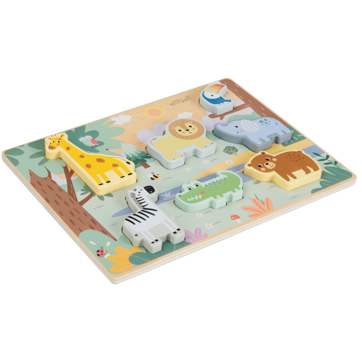 Дървен пъзел Зоопарк