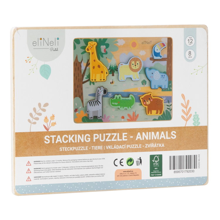 Дървен пъзел Зоопарк