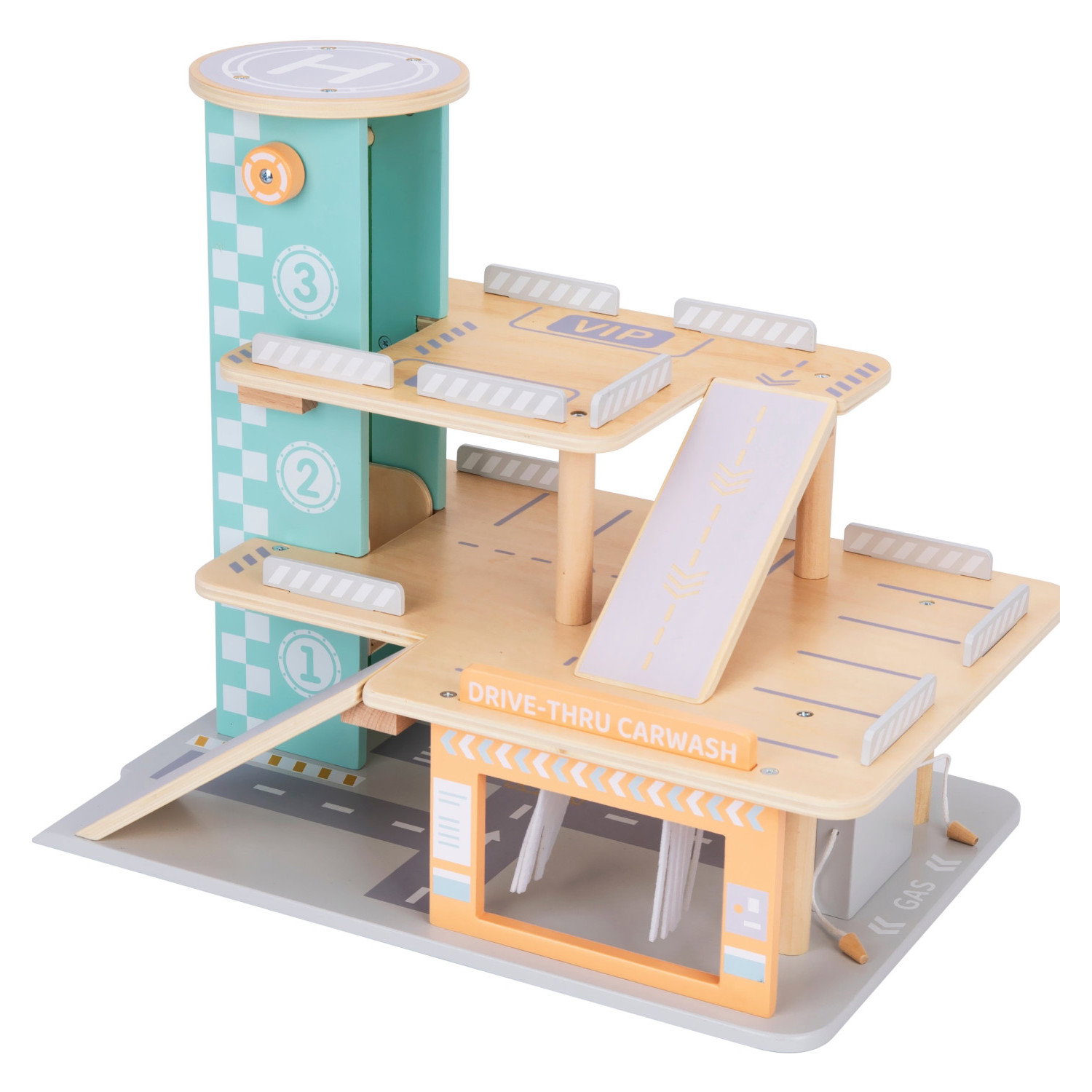 Дървен гараж за коли с автомивка