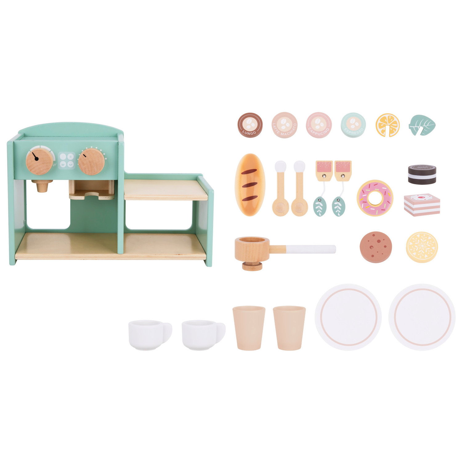 Дървена кафе машина и сладкарница