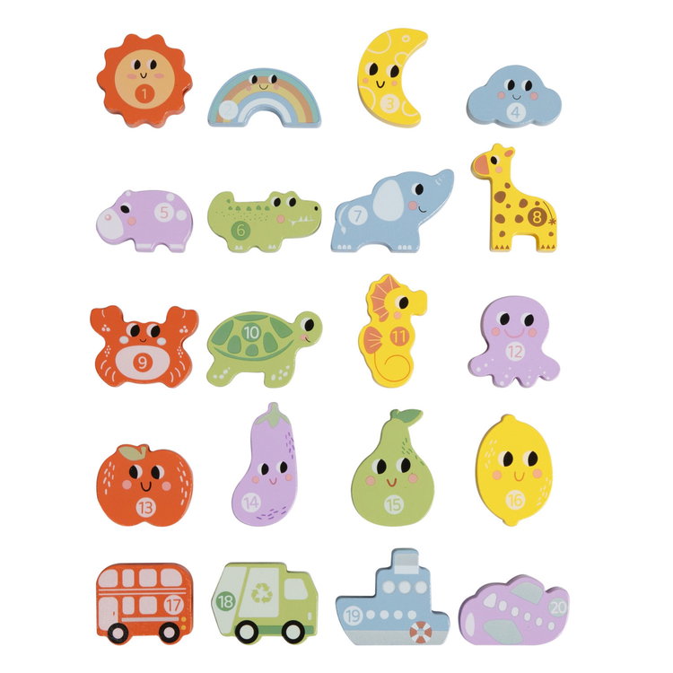 Дървена игра 2 в 1 Докосни и Намери