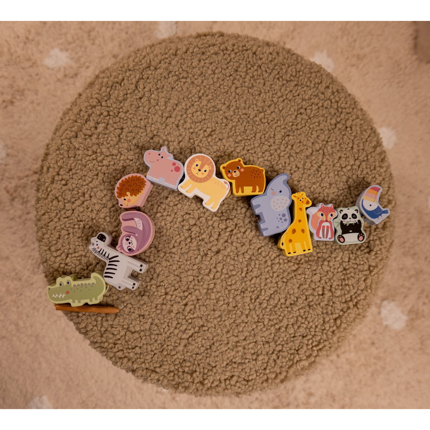 Дървена низанка ZOO