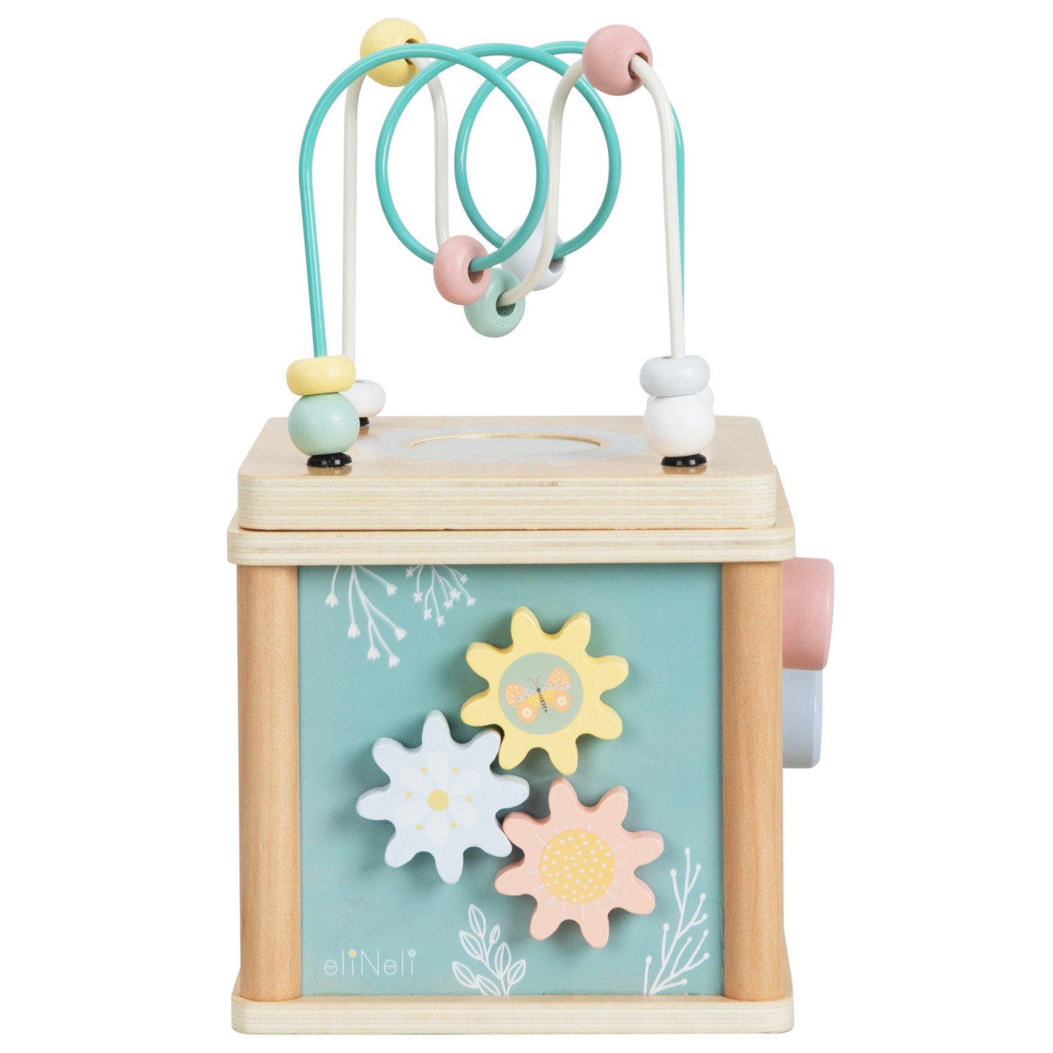 Дървен активен куб Животни