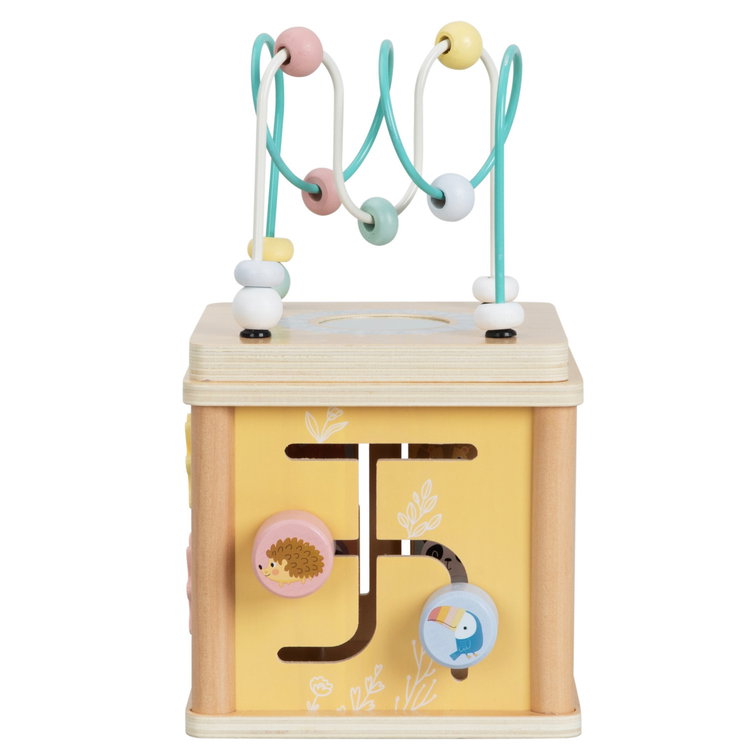 Дървен активен куб Животни