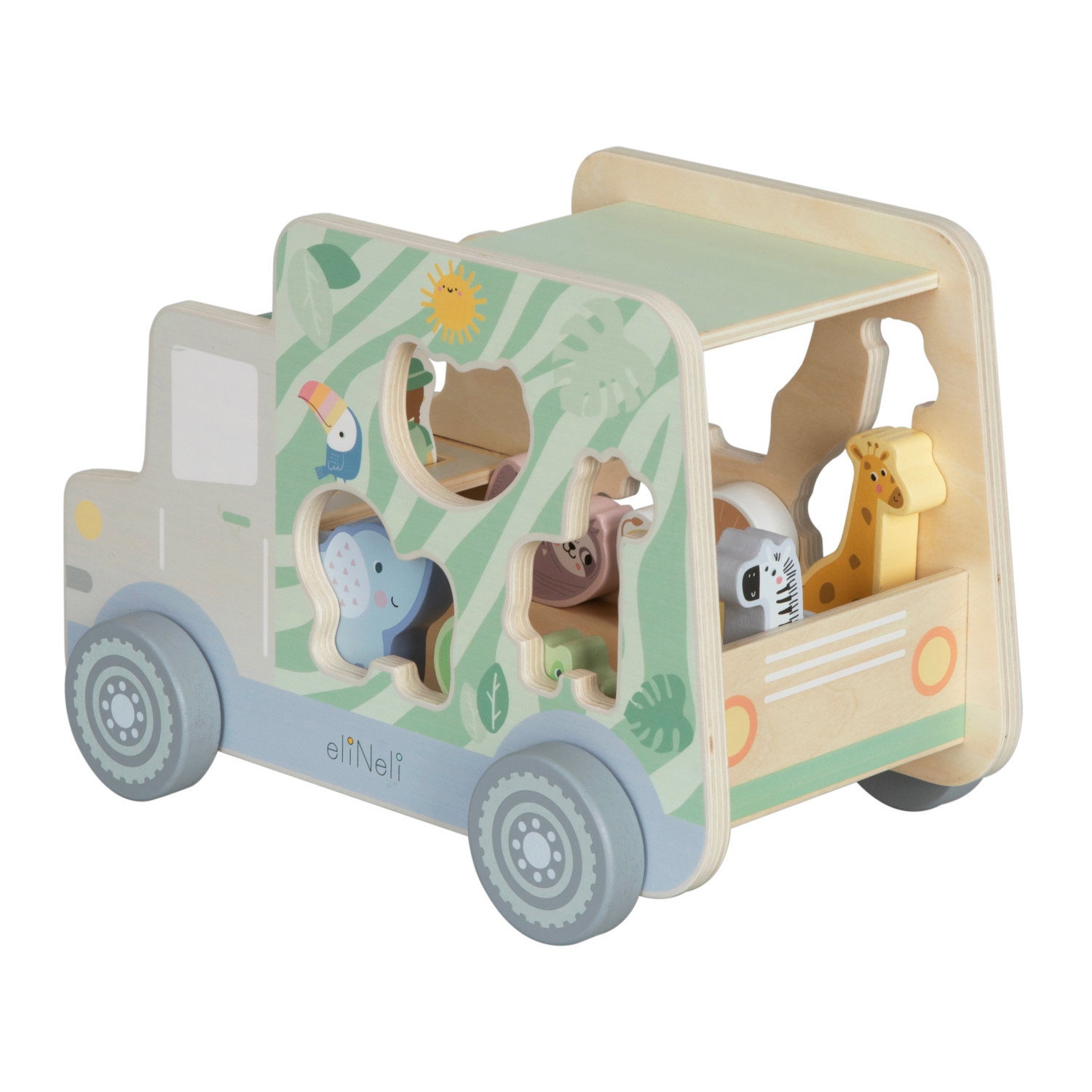 Сафари джип - сортер с животни