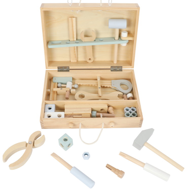 Дървени детски инструменти в кутия