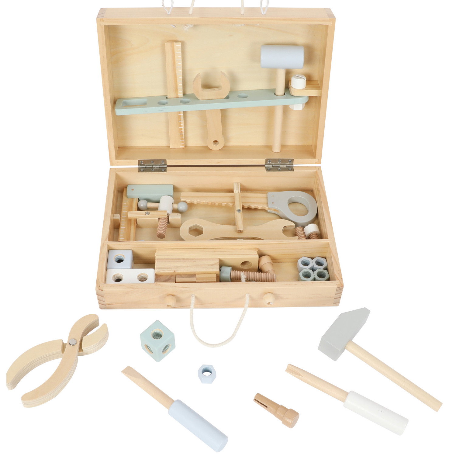 Дървени детски инструменти в кутия