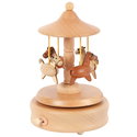 Дървена музикална кутия - Въртележка с кончета