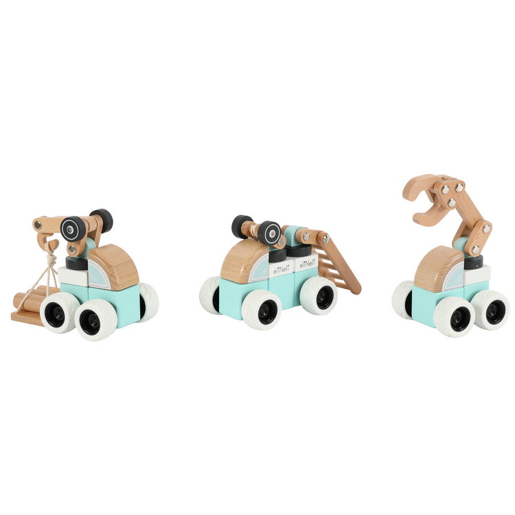 Комплект дървени машини с движещи се елементи