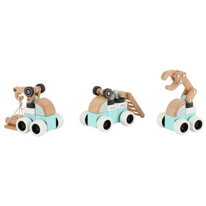 Комплект дървени машини с движещи се елементи