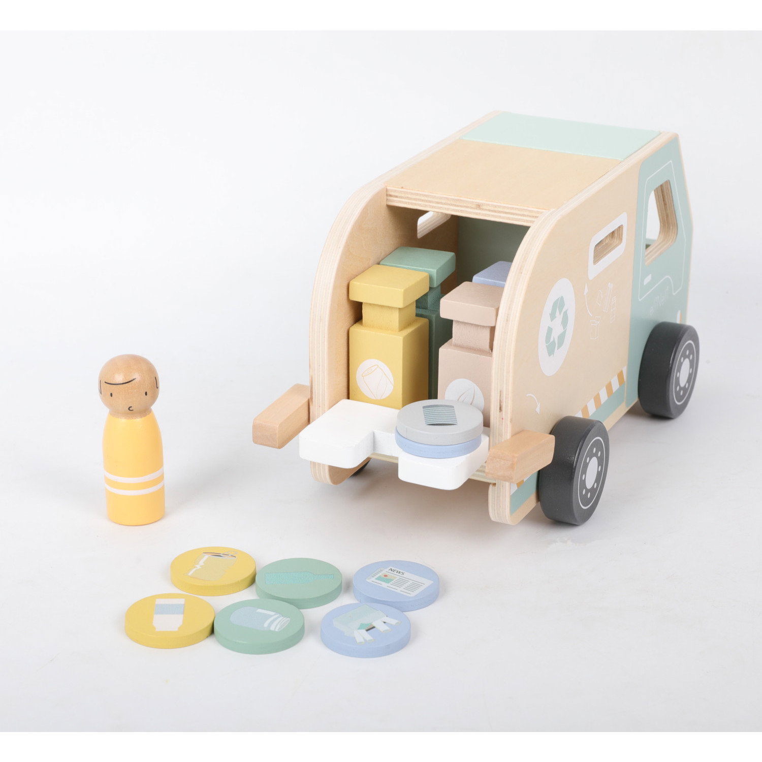 Дървен камион за боклук