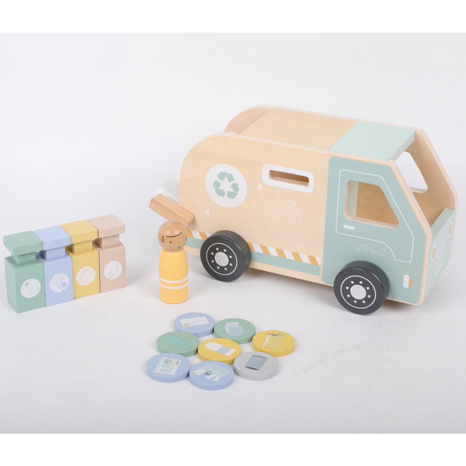 Дървен камион за боклук