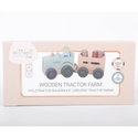 Дървен трактор с ремарке и аксесоари