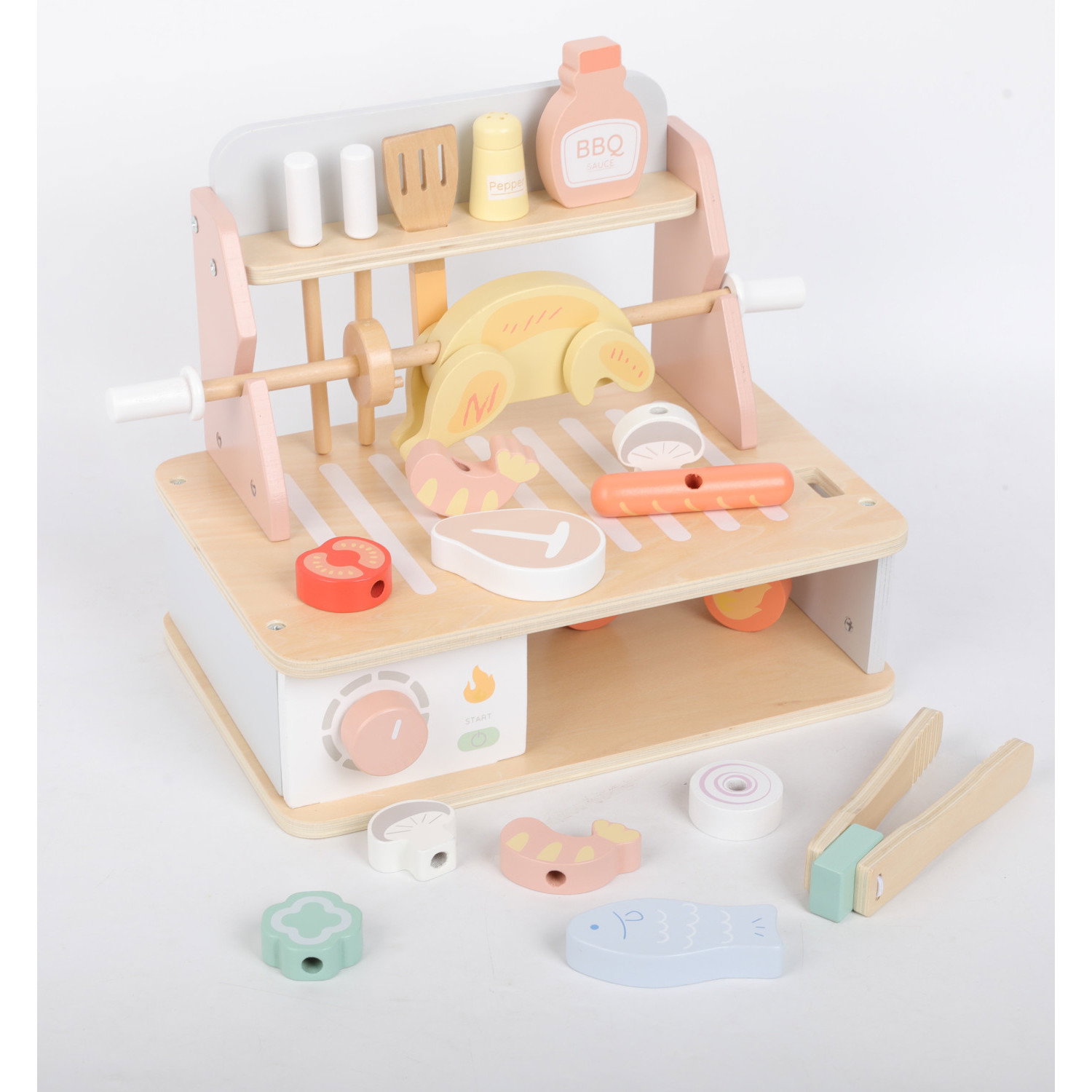 Дървено барбекю с аксесоари