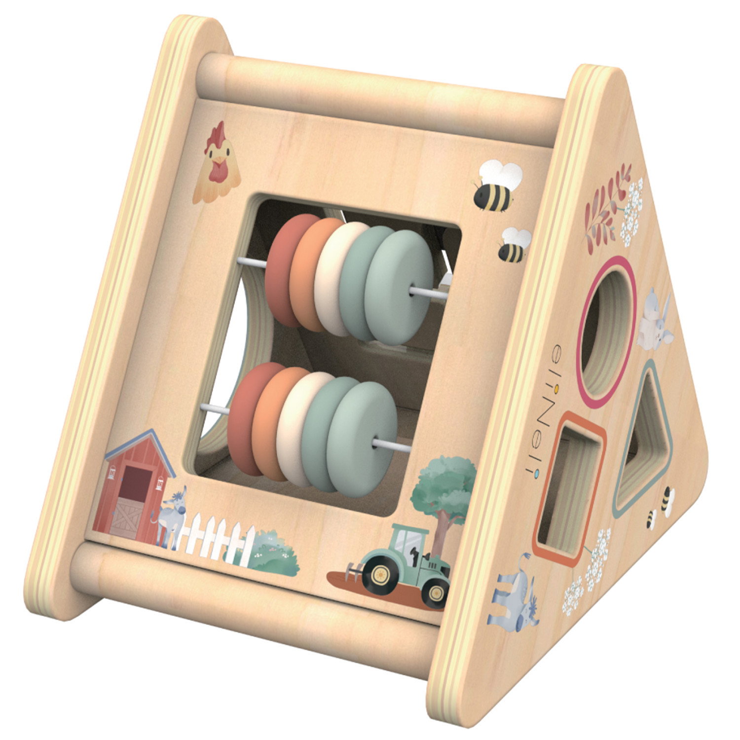 Дървен активен триъгълник Ферма