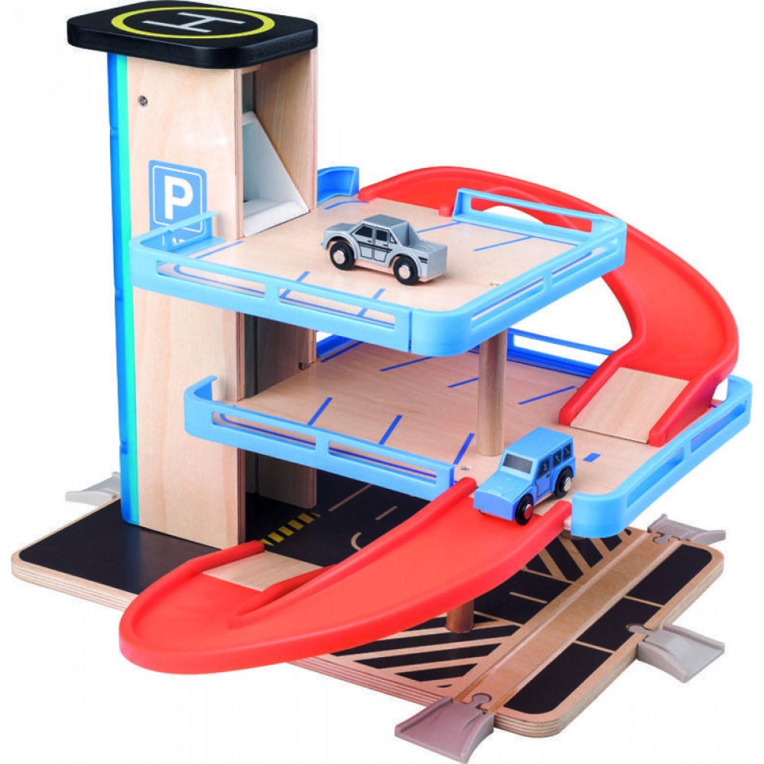 Дървен гараж с асансьор и колички