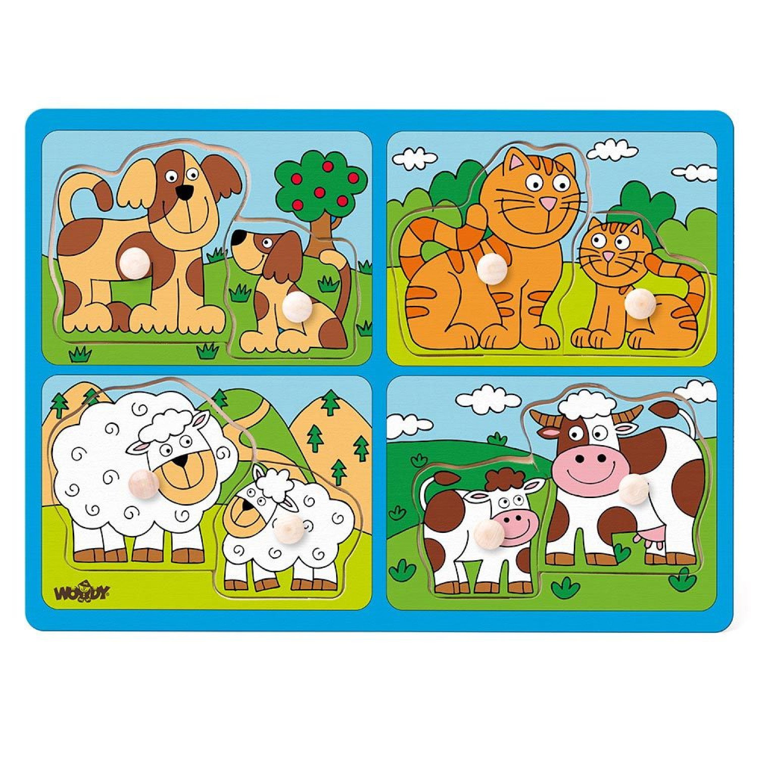 Дървен пъзел, Домашните животни и техните малки