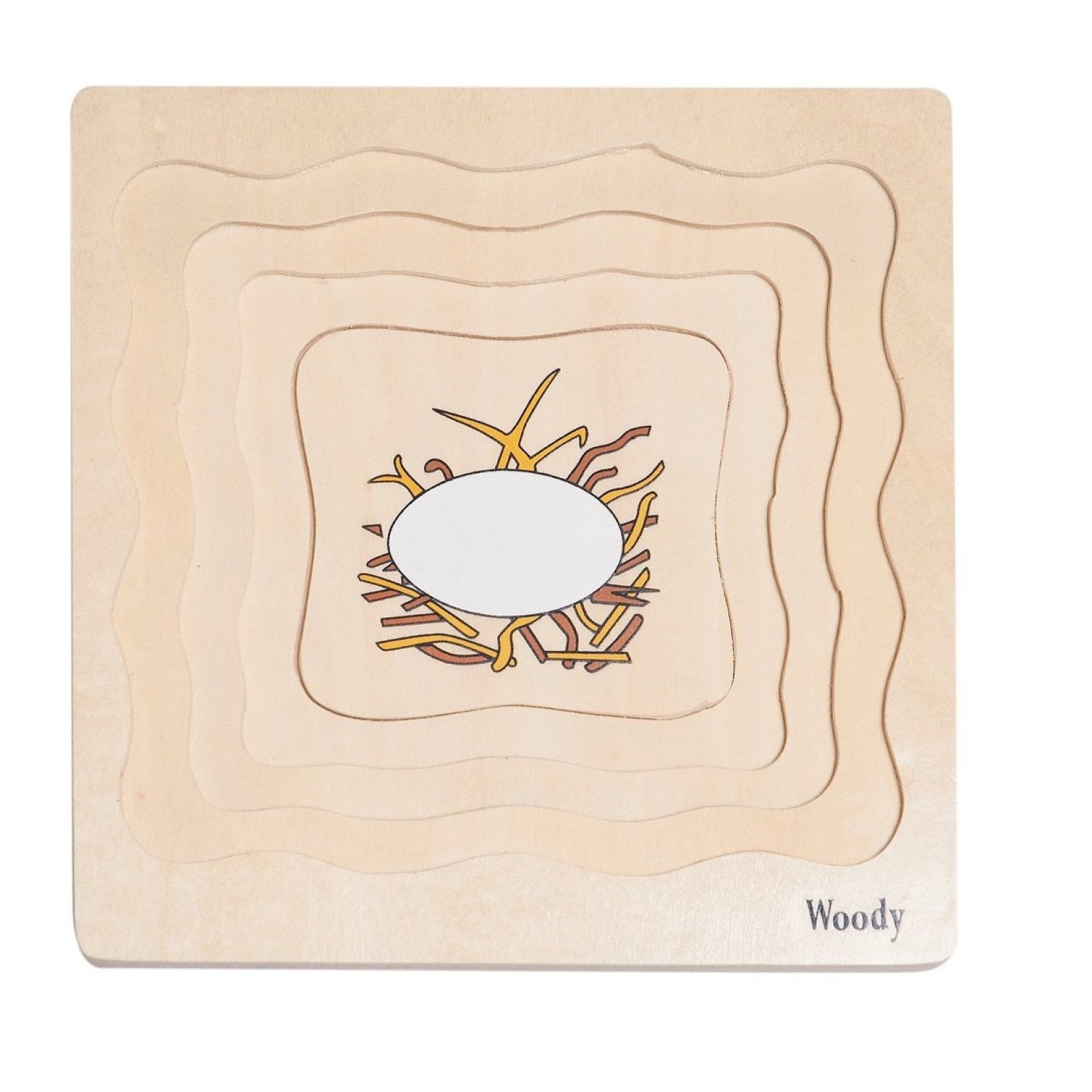 Дървен многослоен пъзел Кокошка и пиле