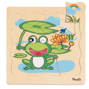 Дървен многослоен пъзел Жаба