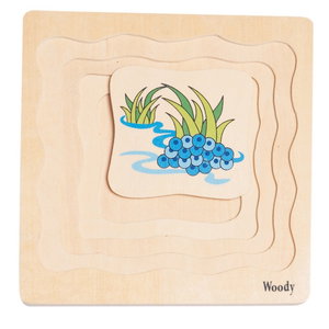 Дървен многослоен пъзел Жаба