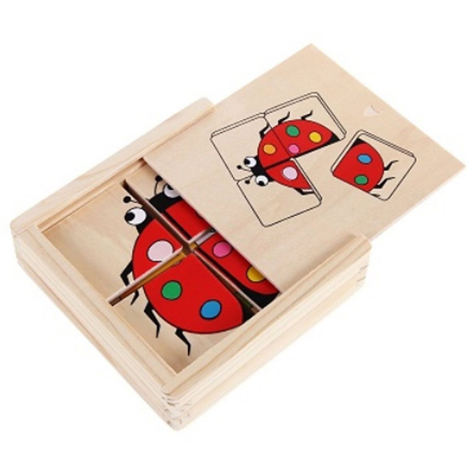 Комплект 4 дървени пъзела Калинка