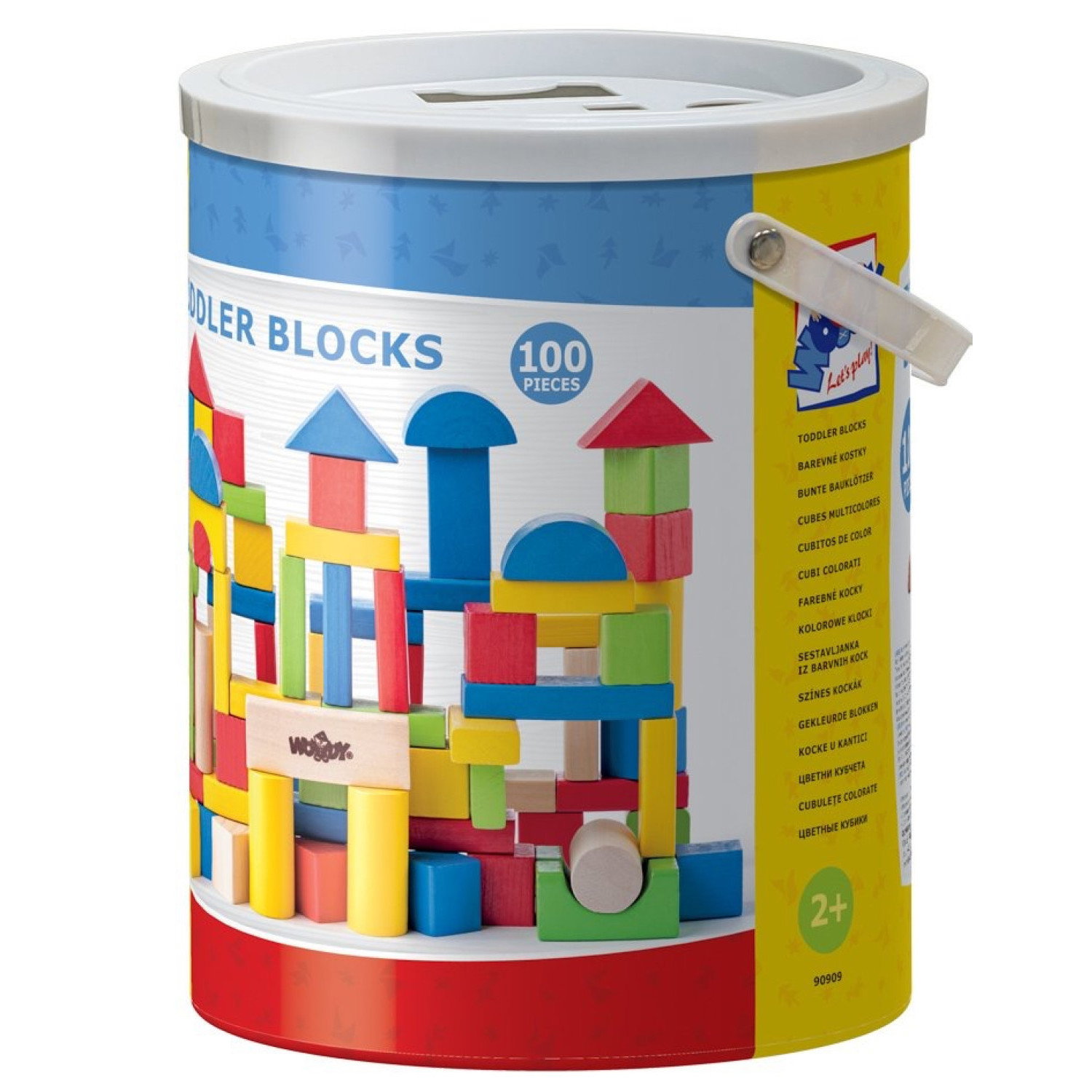 Дървен цветен конструктор, 100 части