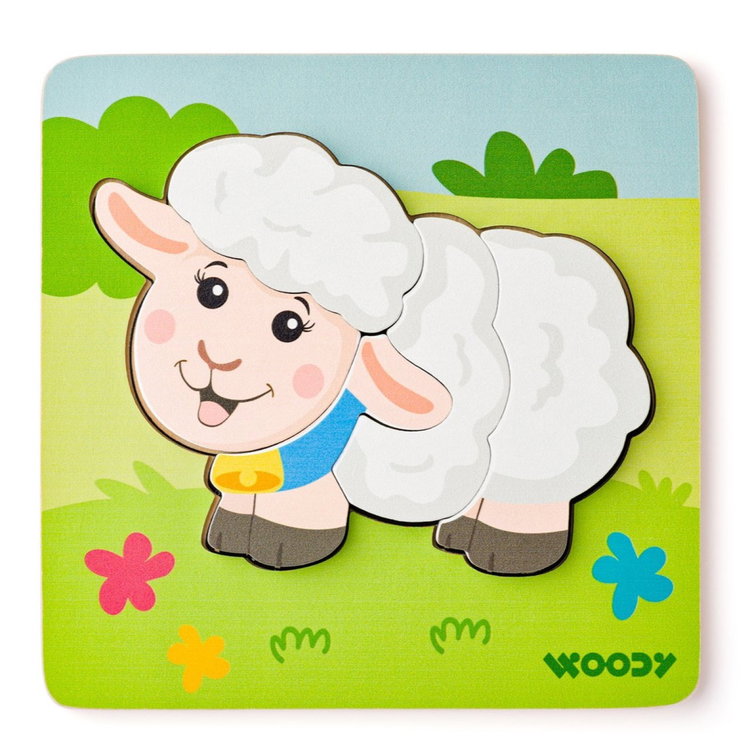 Дървен бебешки пъзел Овца