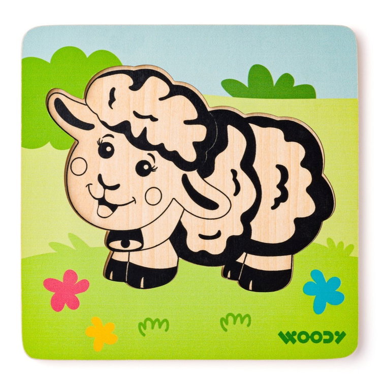 Дървен бебешки пъзел Овца