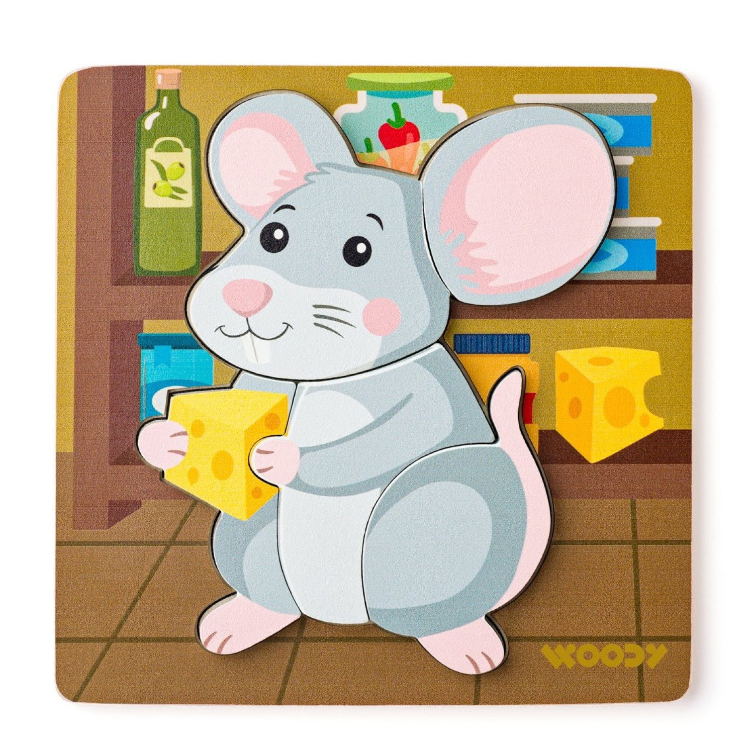 Дървен бебешки пъзел Мишле