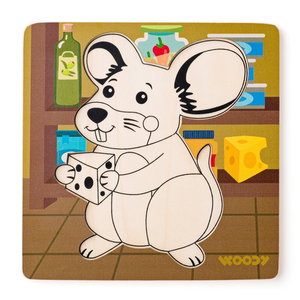 Дървен бебешки пъзел Мишле