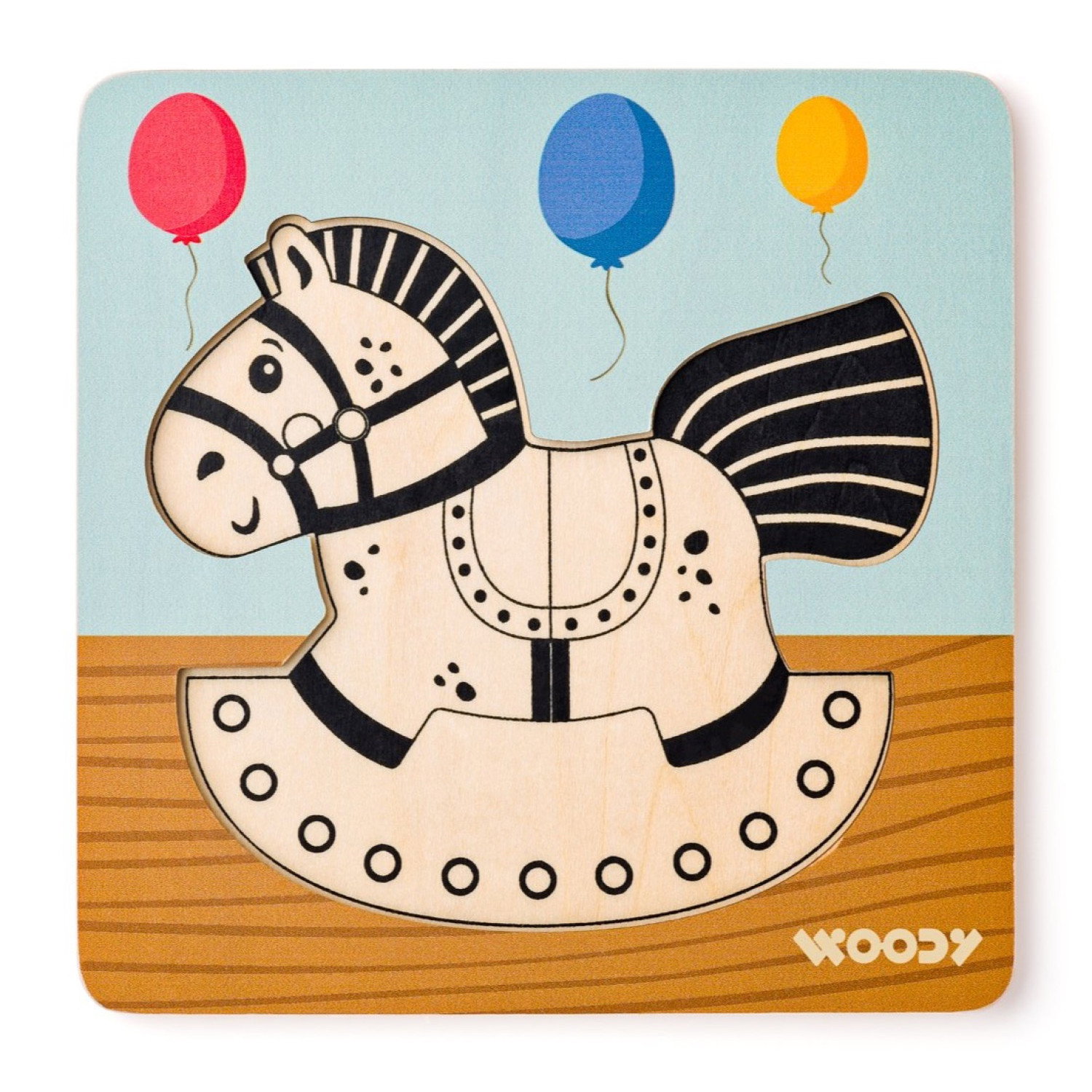 Дървен бебешки пъзел Конче