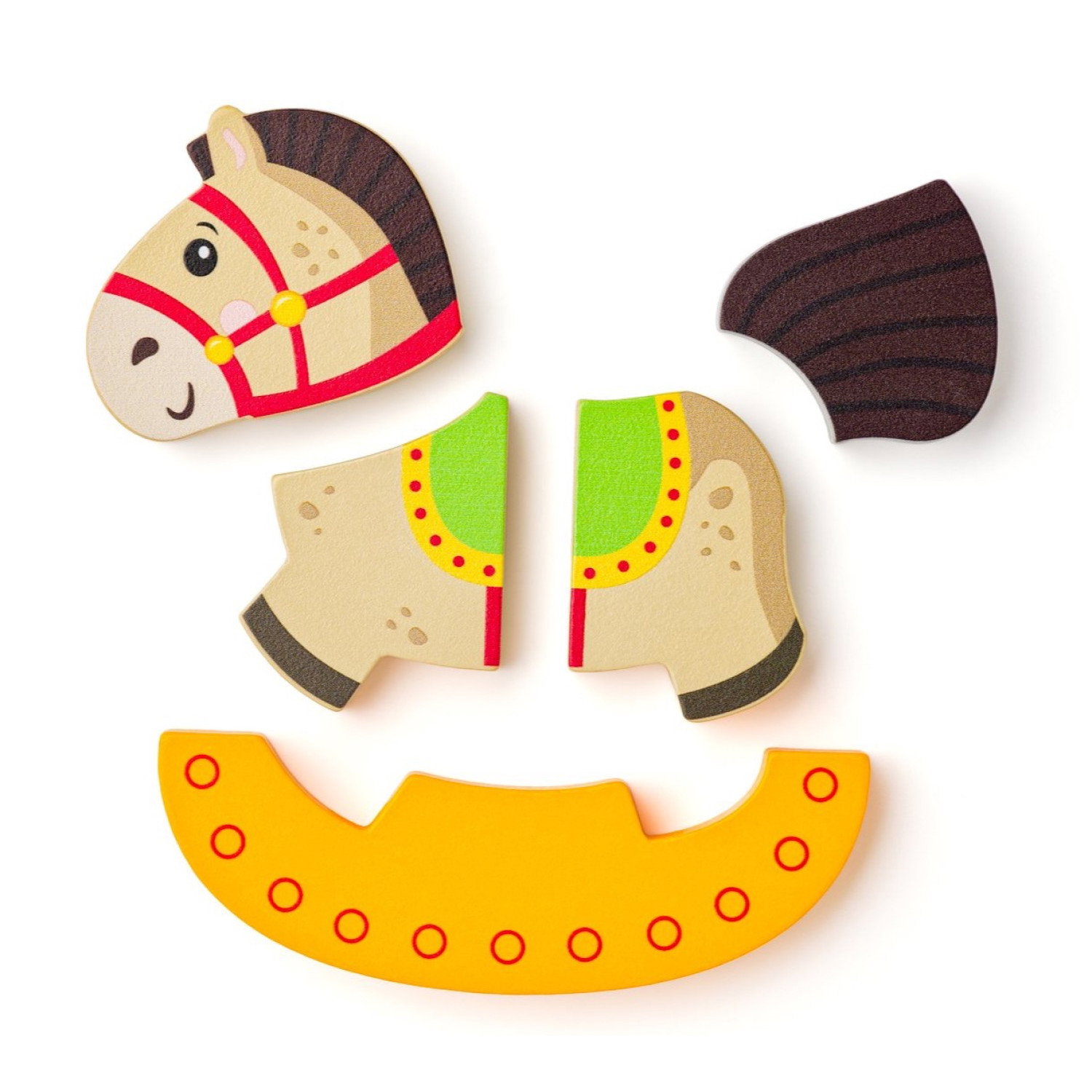 Дървен бебешки пъзел Конче