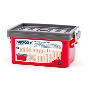 Комплект дървени релси в кутия