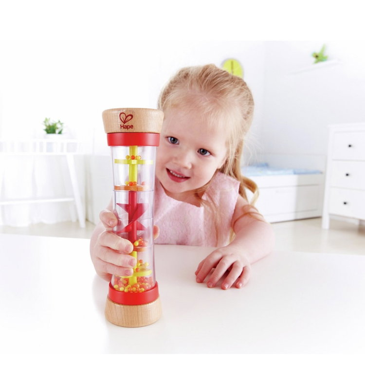 Дървена бебешка дрънкалка - Дъждовни капки с мъниста, Hape