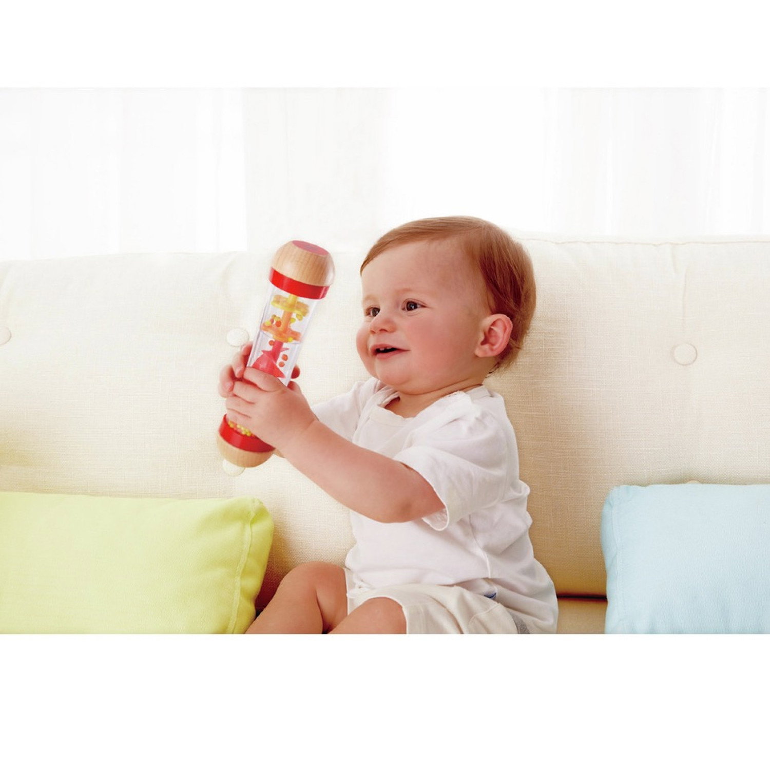 Дървена бебешка дрънкалка - Дъждовни капки с мъниста, Hape